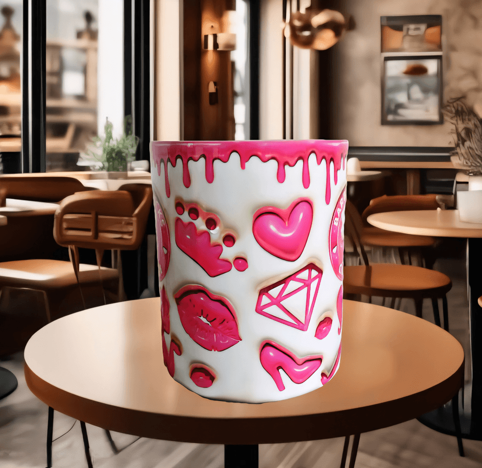 Barbi Baskı içi ve Kulpu Renkli Kupa