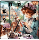 Çay saati vintage baskı metal hediyelik dekoratif kaliteli duvar saati