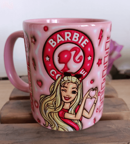 Barbi Baskı içi ve Kulpu Renkli Kupa