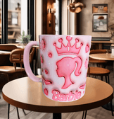 Barbi Baskı içi ve Kulpu Renkli Kupa