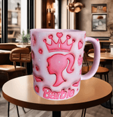 Barbi Baskı içi ve Kulpu Renkli Kupa