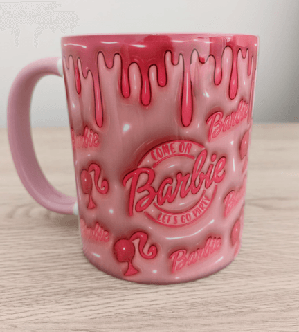 Barbi Baskı içi ve Kulpu Renkli Kupa