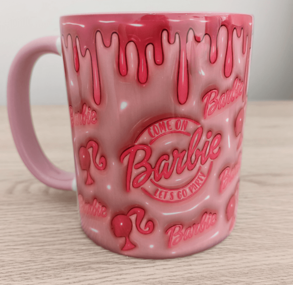 Barbi Baskı içi ve Kulpu Renkli Kupa