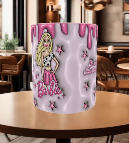 Barbi Baskı içi ve Kulpu Renkli Kupa