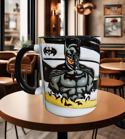 Batman Baskı içi ve Kulpu Renkli Kupa