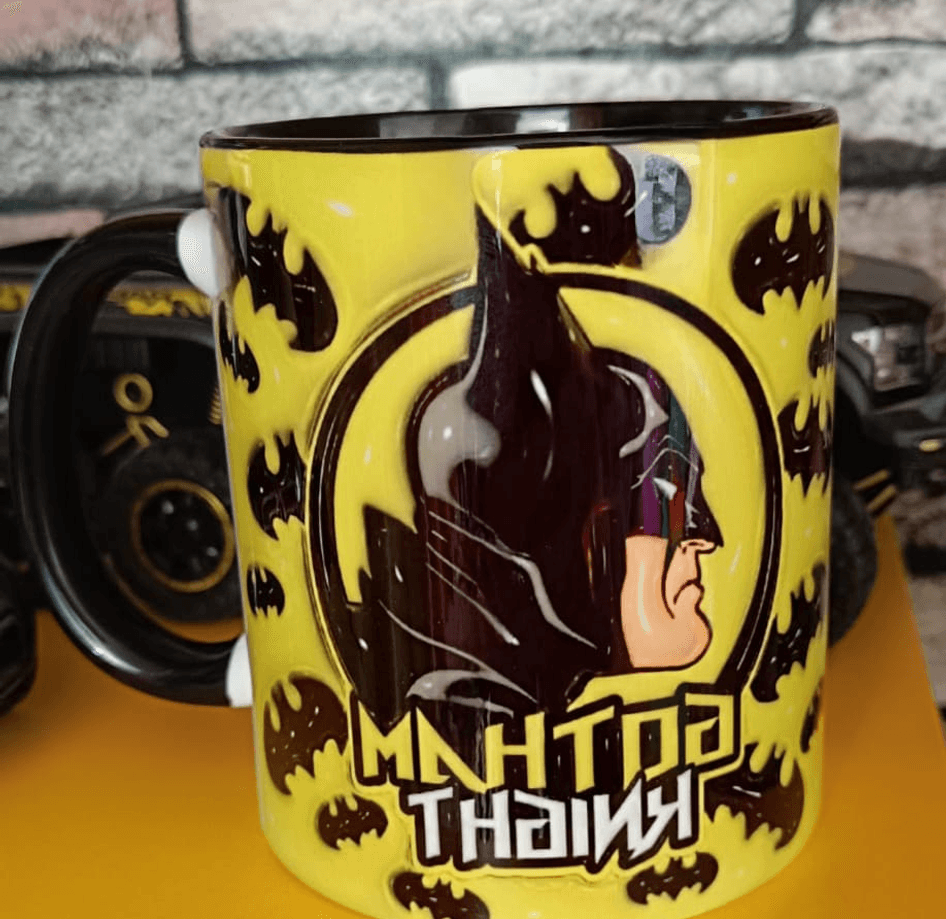 Batman Baskı içi ve Kulpu Renkli Kupa