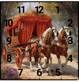 At arabası payton vintage baskı metal hediyelik dekoratif kaliteli duvar saati