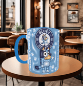 Bingo Bluey Baskı içi ve Kulpu Renkli Kupa