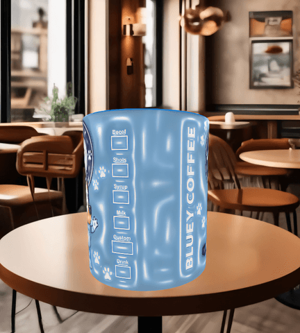 Bingo Bluey Baskı içi ve Kulpu Renkli Kupa