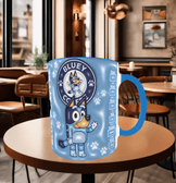 Bingo Bluey Baskı içi ve Kulpu Renkli Kupa