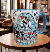 Bingo Bluey Baskı içi ve Kulpu Renkli Kupa