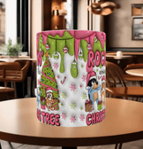 Bingo Bluey Baskı içi ve Kulpu Renkli Kupa