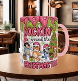 Bingo Bluey Baskı içi ve Kulpu Renkli Kupa