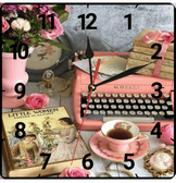 Daktilo vintage baskı metal hediyelik dekoratif kaliteli duvar saati