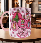 Bingo Bluey Baskı içi ve Kulpu Renkli Kupa