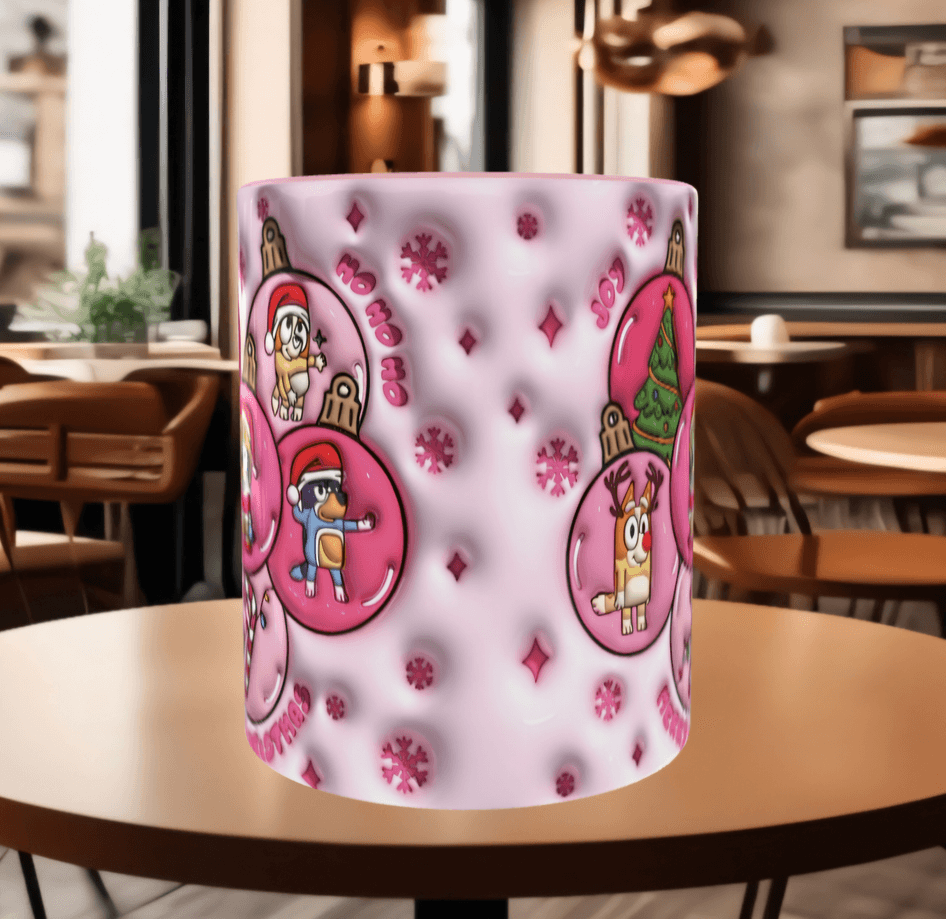 Bingo Bluey Baskı içi ve Kulpu Renkli Kupa