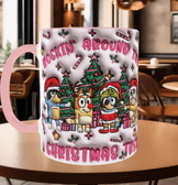 Bingo Bluey Baskı içi ve Kulpu Renkli Kupa