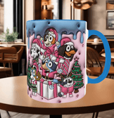 Bingo Bluey Baskı içi ve Kulpu Renkli Kupa