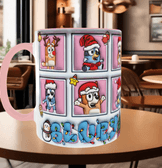 Bingo Bluey Baskı içi ve Kulpu Renkli Kupa