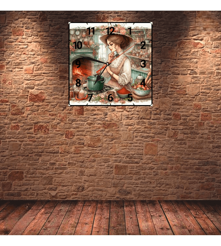 Mutfak vintage baskı metal hediyelik dekoratif kaliteli duvar saati