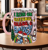 Bingo Bluey Baskı içi ve Kulpu Renkli Kupa