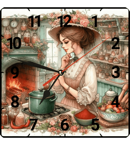 Mutfak vintage baskı metal hediyelik dekoratif kaliteli duvar saati