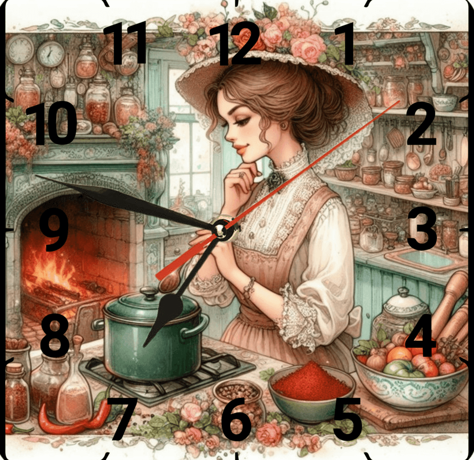 Mutfak vintage baskı metal hediyelik dekoratif kaliteli duvar saati