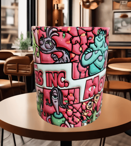 Canavarlar Baskı içi ve Kulpu Renkli Kupa