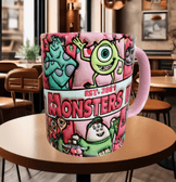 Canavarlar Baskı içi ve Kulpu Renkli Kupa