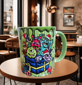 Canavarlar Baskı içi ve Kulpu Renkli Kupa