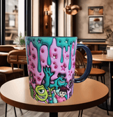 Canavarlar Baskı içi ve Kulpu Renkli Kupa