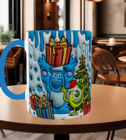 Canavarlar Baskı içi ve Kulpu Renkli Kupa