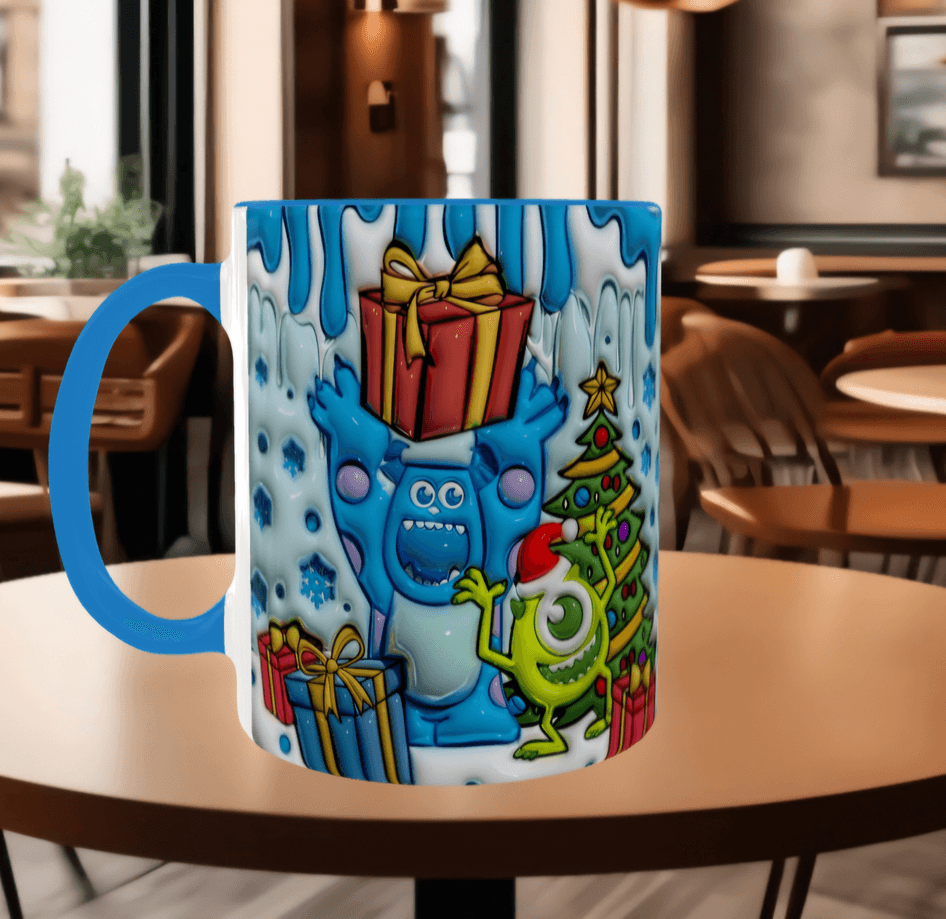 Canavarlar Baskı içi ve Kulpu Renkli Kupa