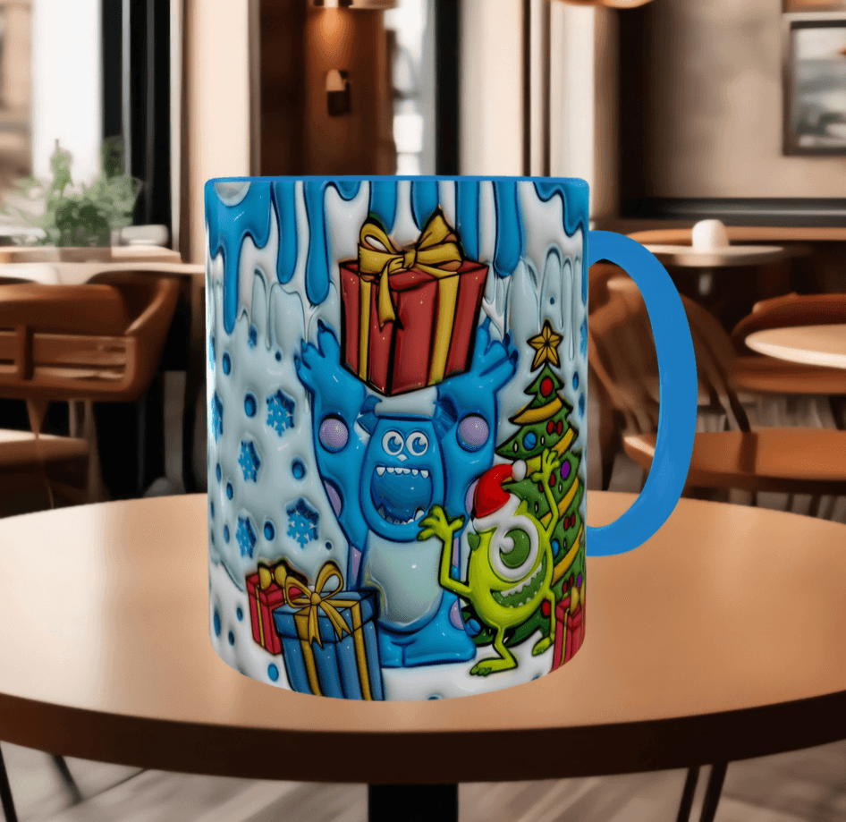 Canavarlar Baskı içi ve Kulpu Renkli Kupa