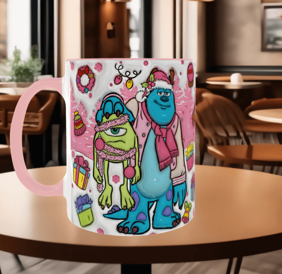 Canavarlar Baskı içi ve Kulpu Renkli Kupa