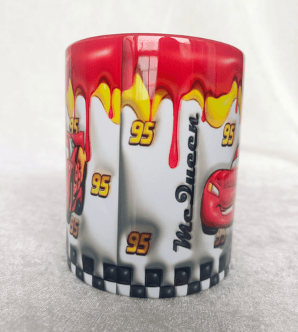 Arabalar Baskı içi ve Kulpu Renkli Kupa