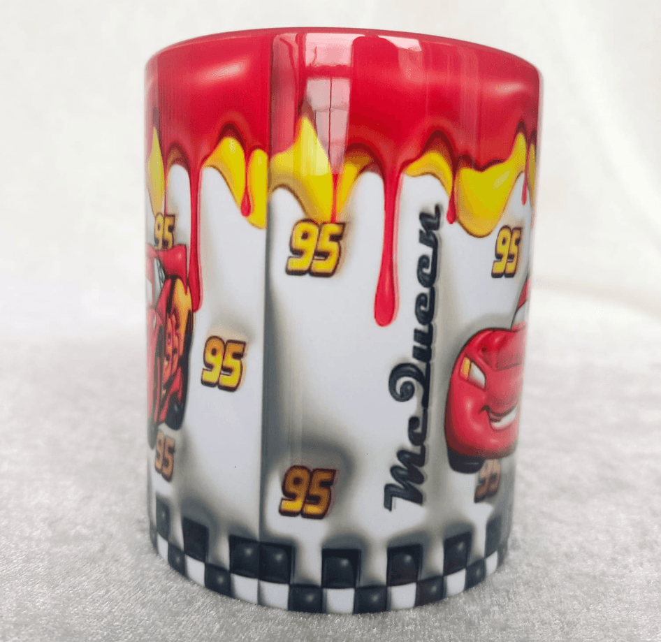 Arabalar Baskı içi ve Kulpu Renkli Kupa