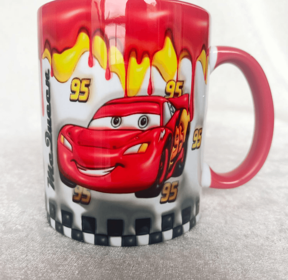 Arabalar Baskı içi ve Kulpu Renkli Kupa