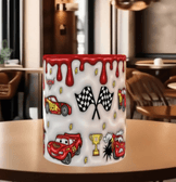 Arabalar Baskı içi ve Kulpu Renkli Kupa