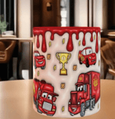 Arabalar Baskı içi ve Kulpu Renkli Kupa