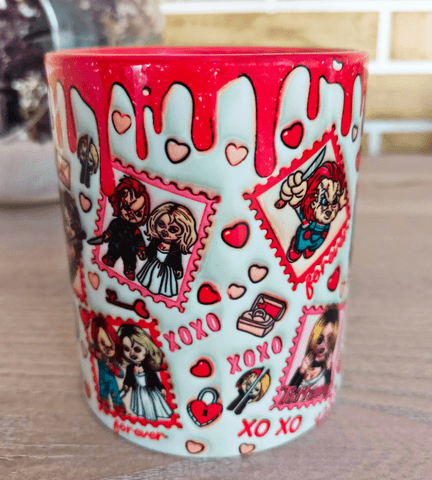 Chucky Baskı içi ve Kulpu Renkli Kupa