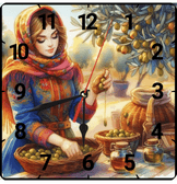 Zeytin vintage baskı metal hediyelik dekoratif kaliteli duvar saati