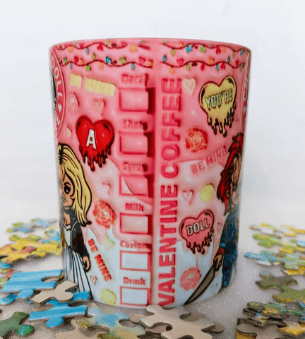 Chucky Baskı içi ve Kulpu Renkli Kupa