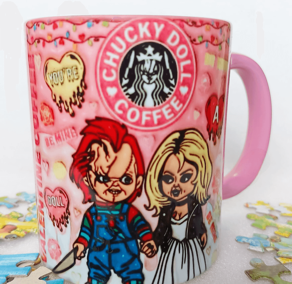 Chucky Baskı içi ve Kulpu Renkli Kupa