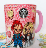 Chucky Baskı içi ve Kulpu Renkli Kupa