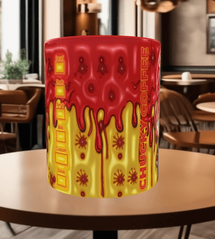 Chucky Baskı içi ve Kulpu Renkli Kupa