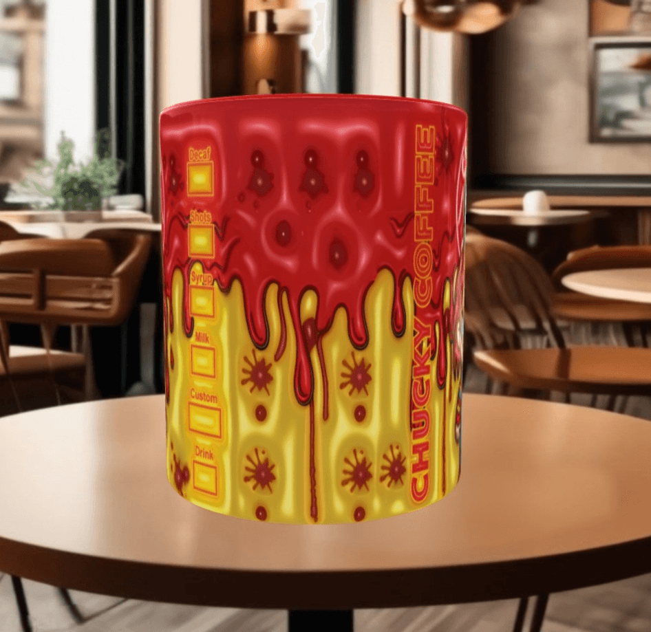 Chucky Baskı içi ve Kulpu Renkli Kupa