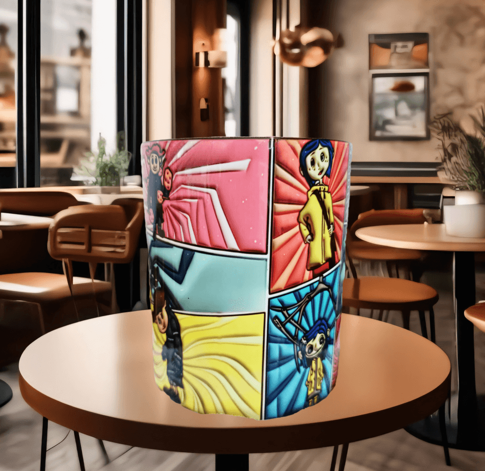 Coralina jonnes Baskı içi ve Kulpu Renkli Kupa