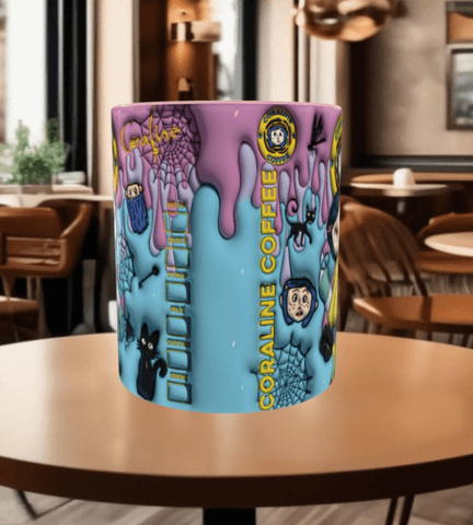 Coralina jonnes Baskı içi ve Kulpu Renkli Kupa