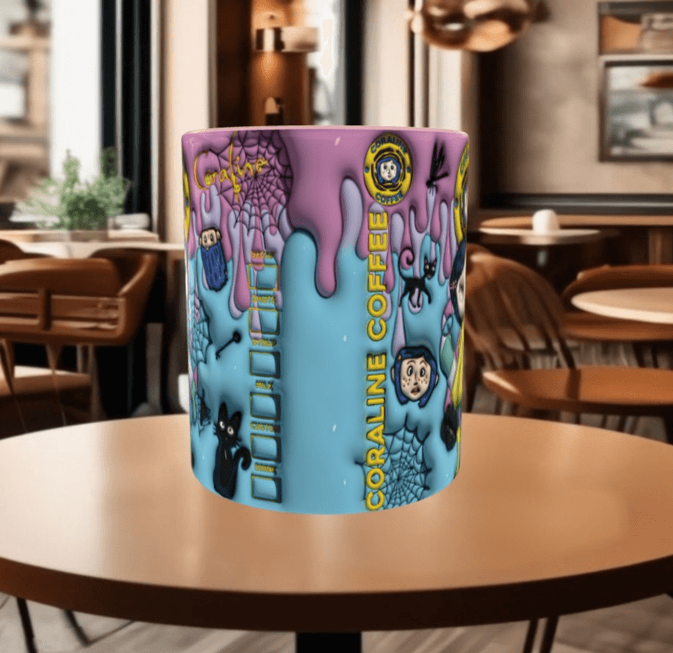 Coralina jonnes Baskı içi ve Kulpu Renkli Kupa